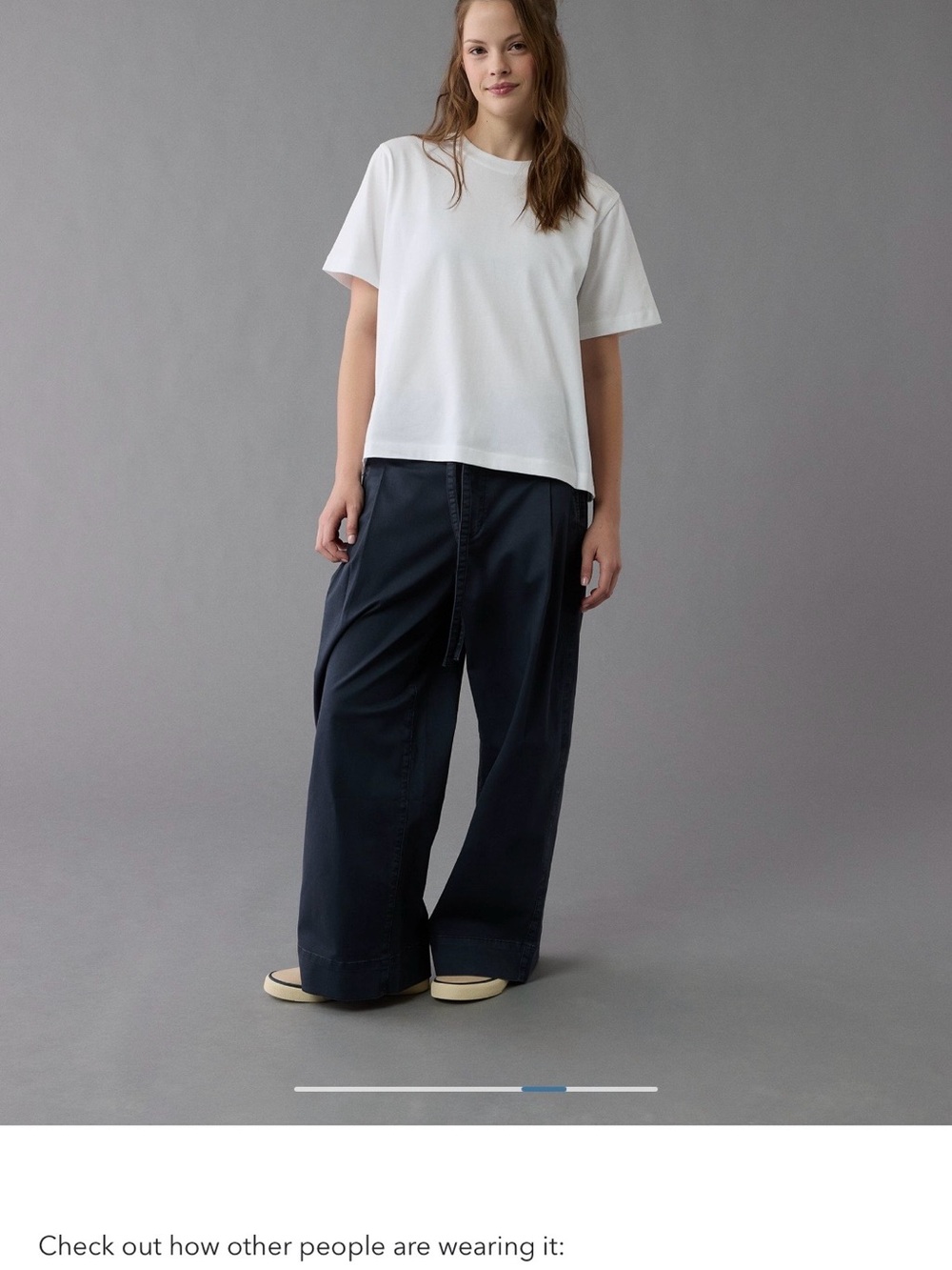AE Relaxed Fit Everyday Luxe T-Shirt White NWT